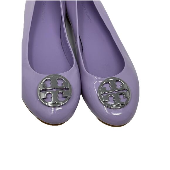 Tory Burch ballet flats lavender silver logo 7.5 - Picture 2 of 7